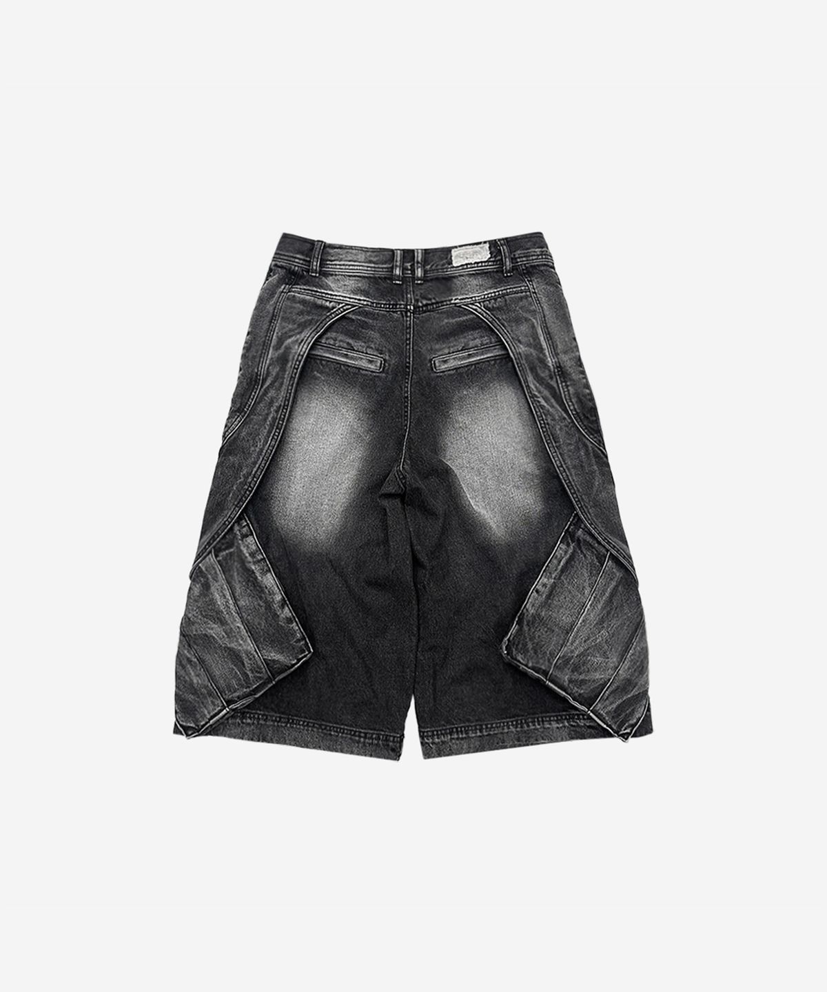 비엘알(BLR) Curved Cover Cargo Bermuda Washing Denim Pants