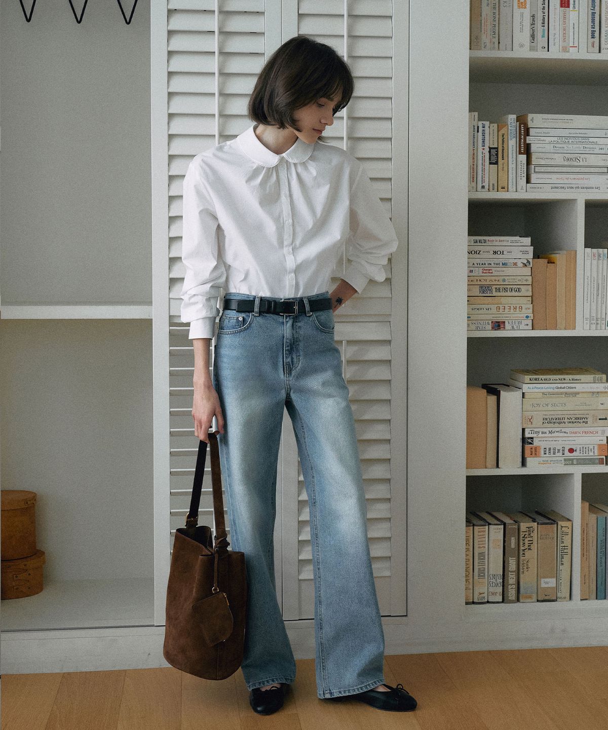 라메레이(LAMEREI) [기장선택]Classic Straight Denim[LMBFSP25DN5204]-Medium Blue