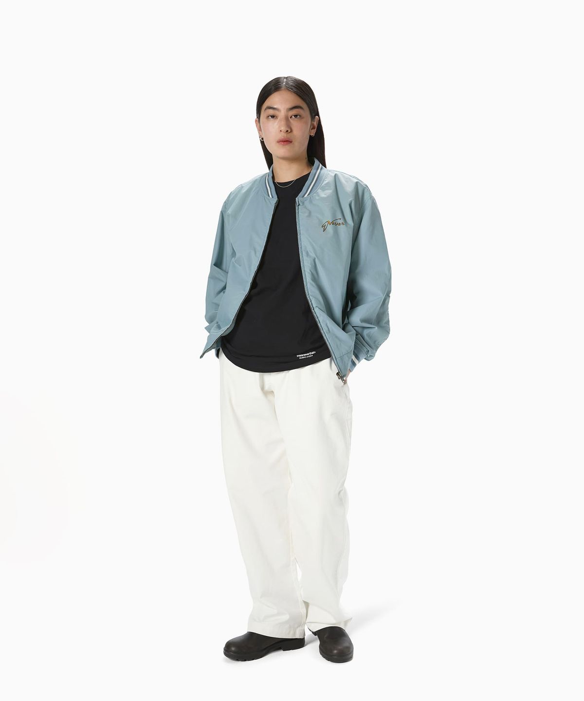 디스이즈네버댓(THISISNEVERTHAT) Faded Stadium Jacket Blue