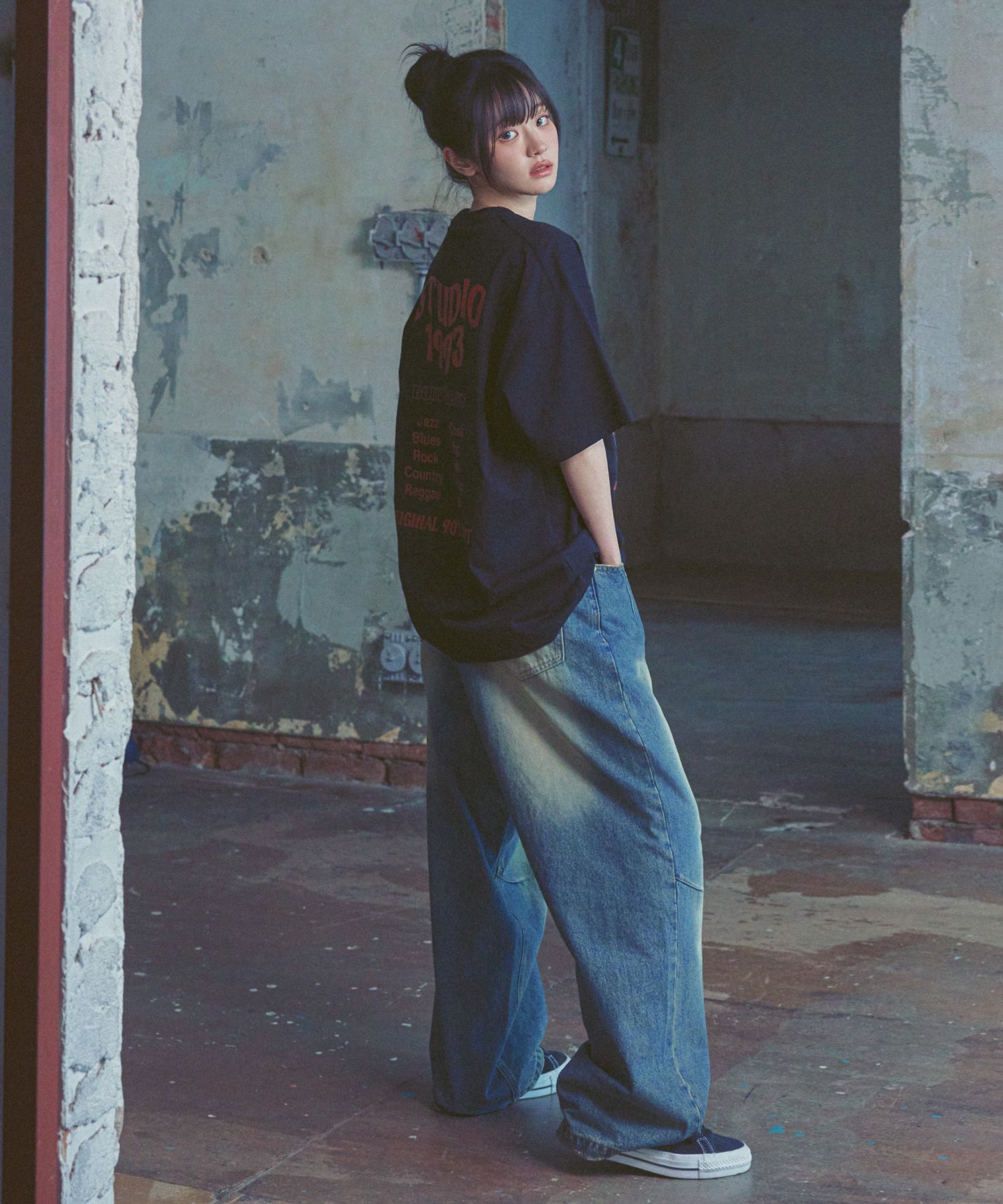 Tシャツ・カットソー 1993studio Wave Studio Graphic T-Shirt_Black MUSINSA | 1993STUDIO Wave Studio Graphic T-Shirt_Black
