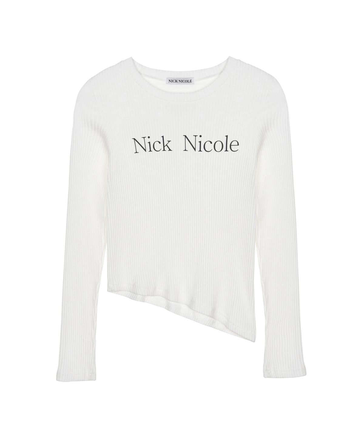 닉앤니콜(NICK&NICOLE) OBLIQUE LINE LONG SLEEVE TOP_IVORY