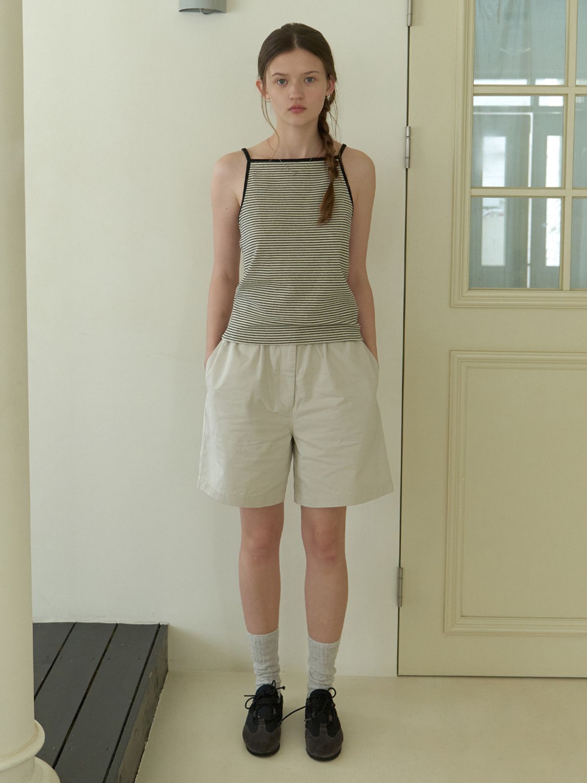 더미튼(THEMITTEN) Grin stripe sleeveless (oatmeal)