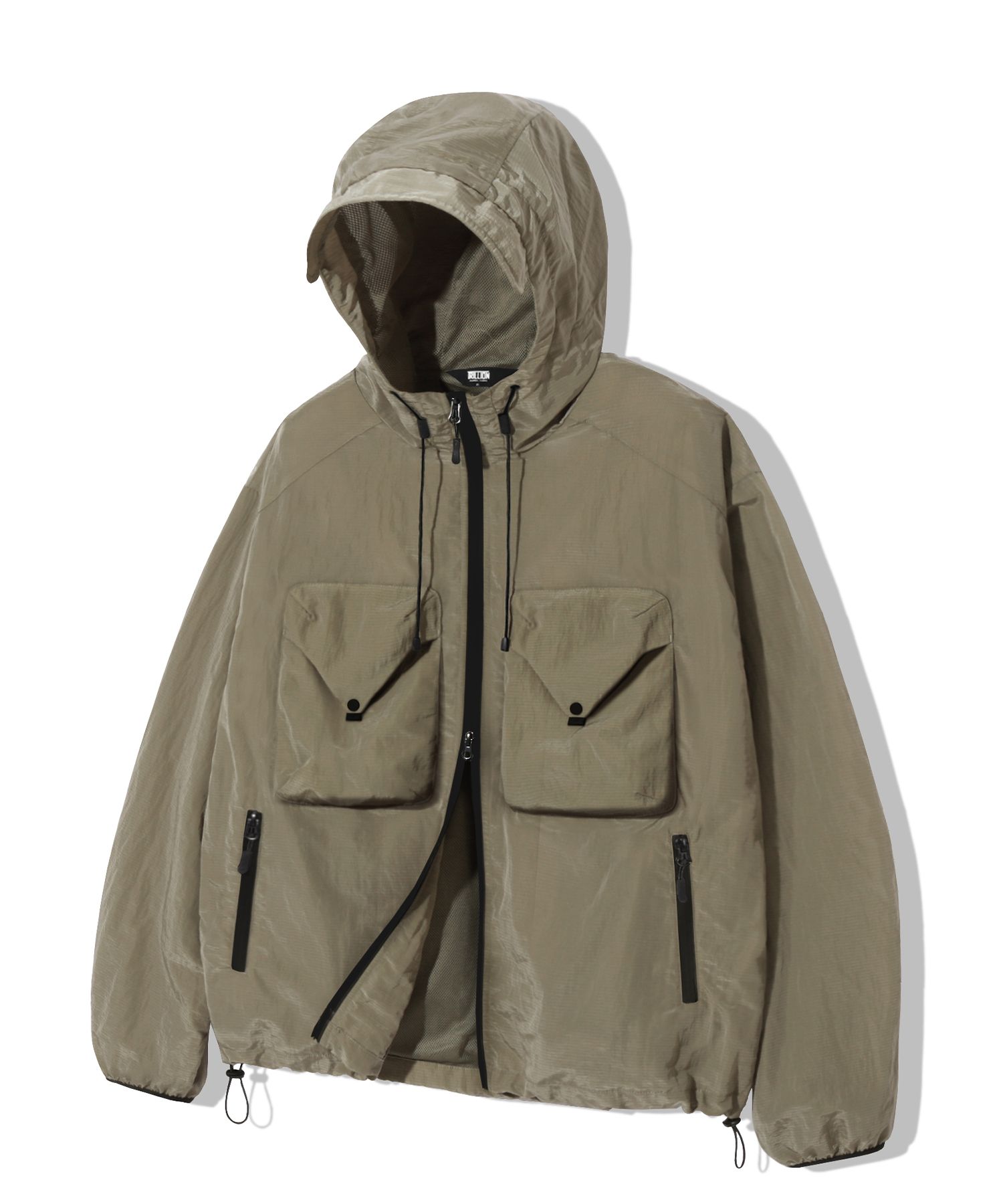★関税込★TRILLION★LIGHT WEIGHT HOOD ZIP-UP WINDBREAKER★ MUSINSA | TRILLION Big Pocket Metal Nylon Hooded Zip-Up