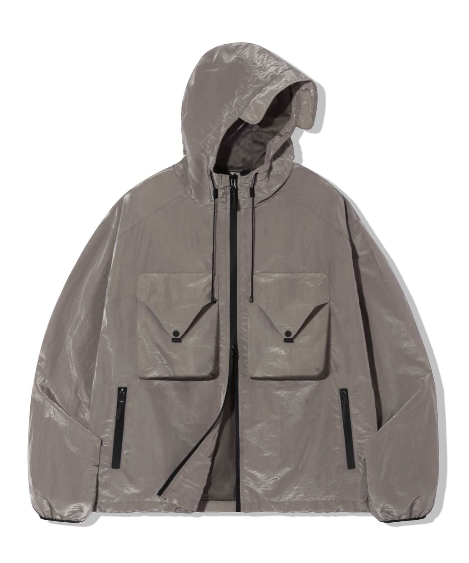 MUSINSA公式 | TRILLION Big Pocket Metal Nylon Hooded Zip-Up