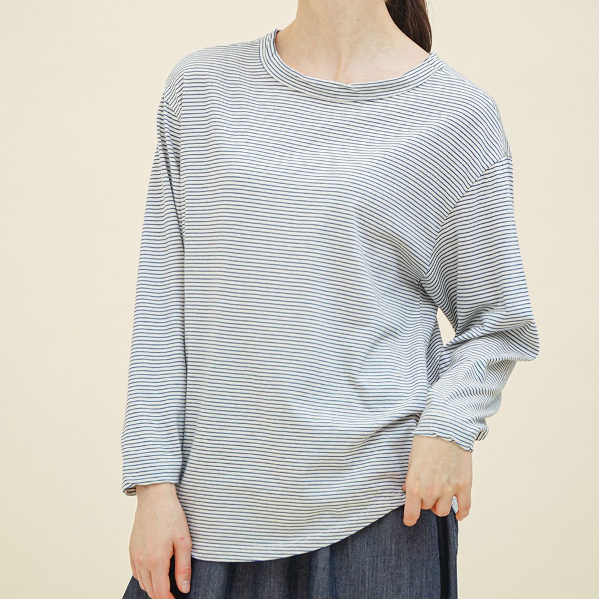 치키타(CHIQUITA) [25봄] 스트라이프 9부 T 블루 251607TBL