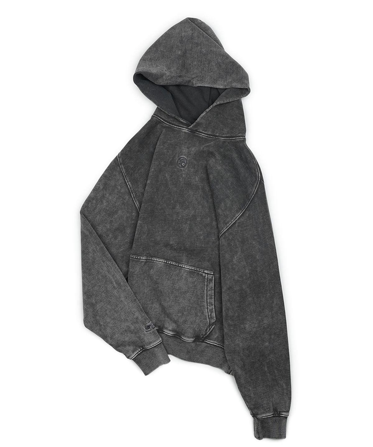 이예(YIYAE) Marvle Washed Signet Hoodie Gray