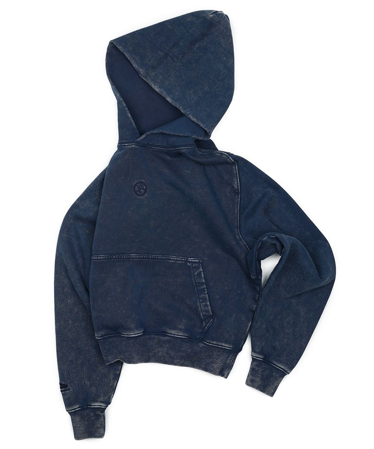 이예(YIYAE) Marvle Washed Signet Hoodie Navy