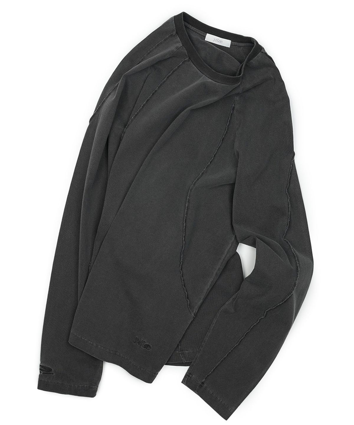 이예(YIYAE) Washed Spiral Seam Long Sleeve Gray