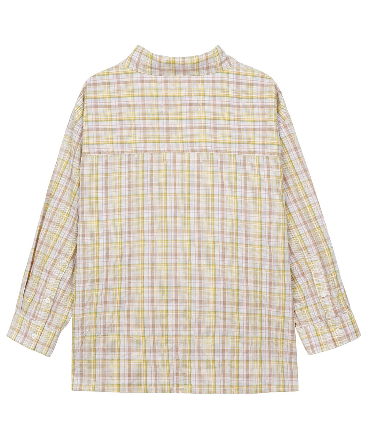 이예(YIYAE) Crinkled Check Shirts Yellow