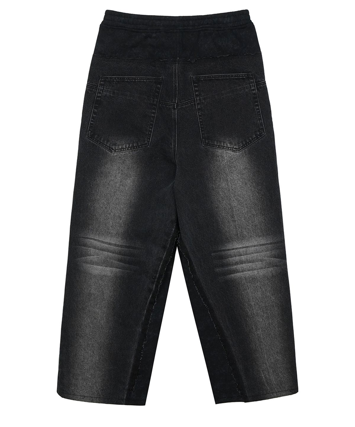 이예(YIYAE) Layered Cut-up Denim Pants Black