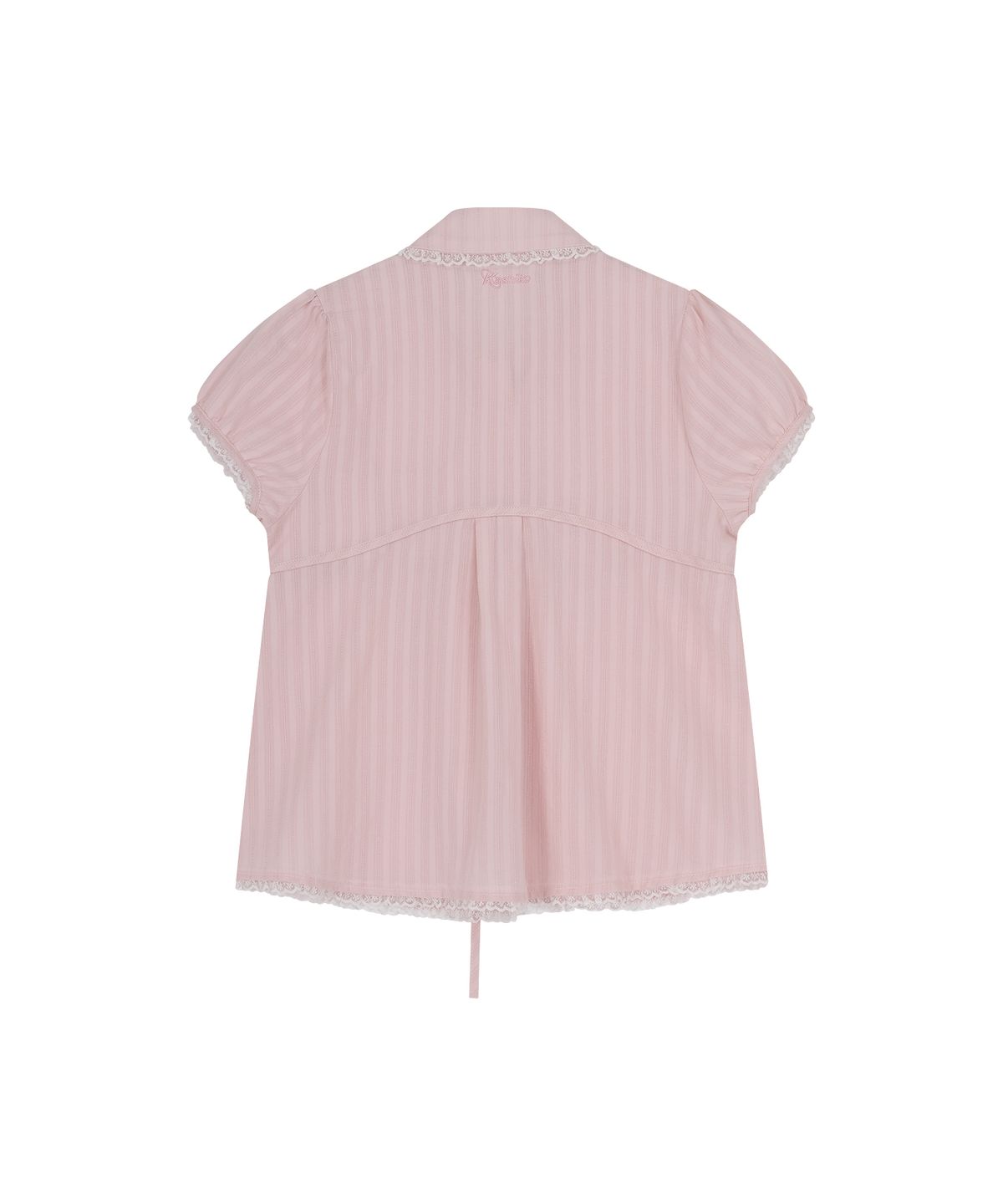카시코(KASHIKO) Puff Sleeve Lace Shirt Pink
