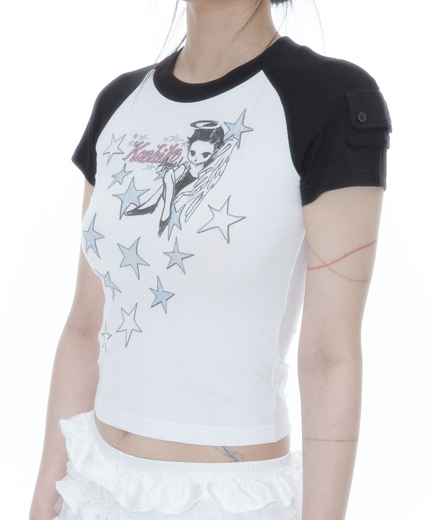 MUSINSA公式 | KASHIKO Kashiko Angelic Pocket Raglan T Shirt