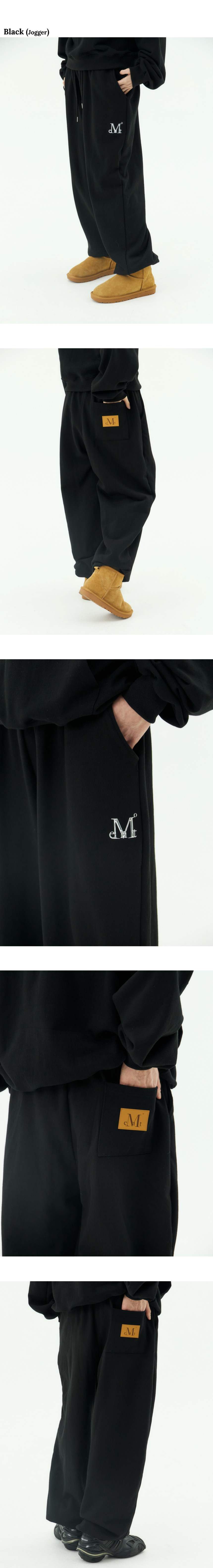 MUSINSA公式 | MUCENT Rash Metal Logo Jogger Sweat Wide Pants
