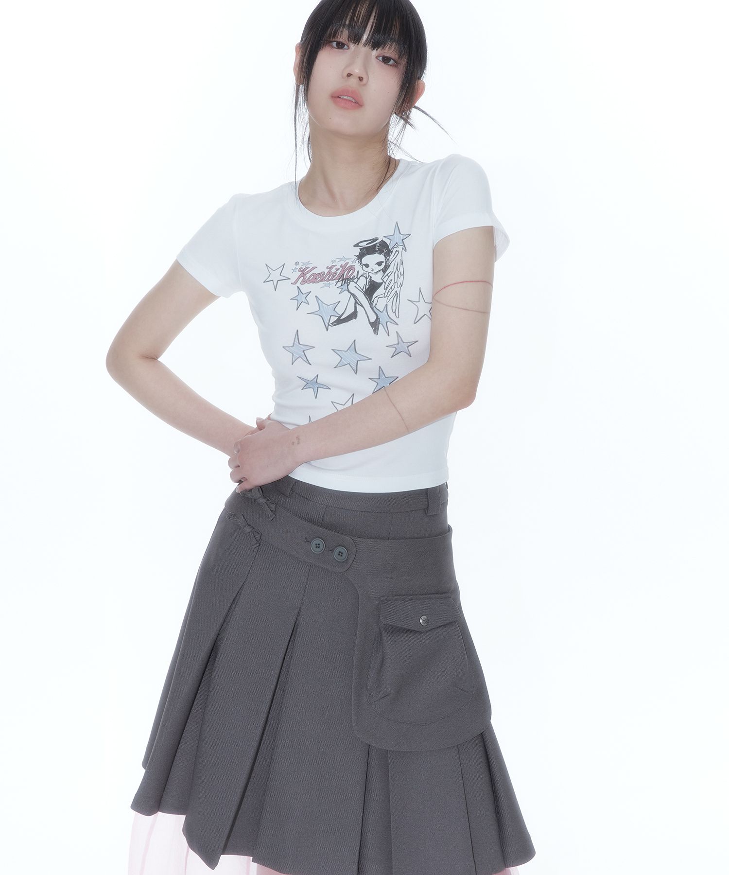 ★2025SS新作★KASHIKO★Kashiko Angelic Over T Shirt Kashiko】25ss Kashiko Angelic Over T Shirt (Kashiko/Tシャツ