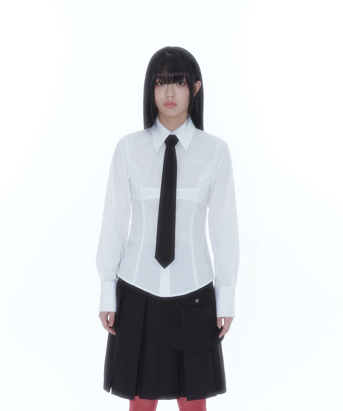 카시코(KASHIKO) Slim Corset Shirts White