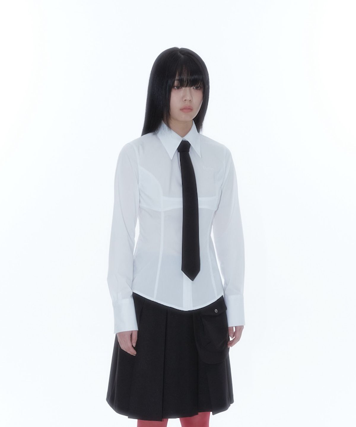 카시코(KASHIKO) Slim Corset Shirts White