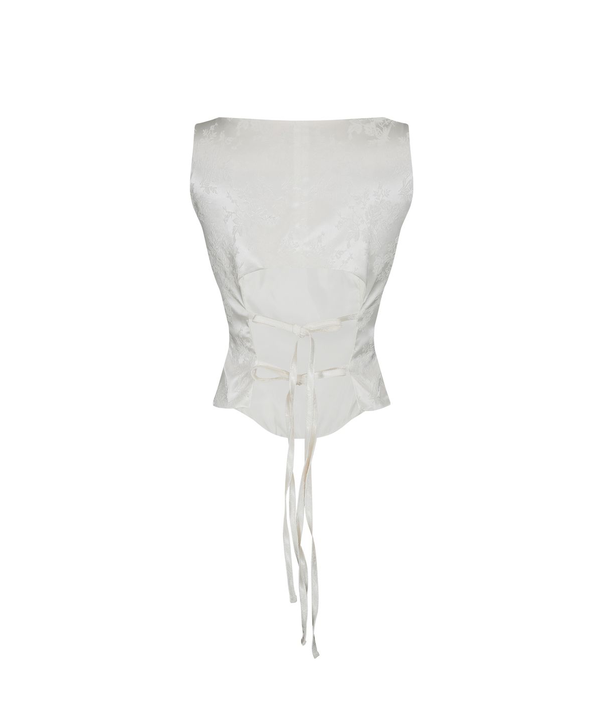 카시코(KASHIKO) Ribbon Paneled Sleeveless White