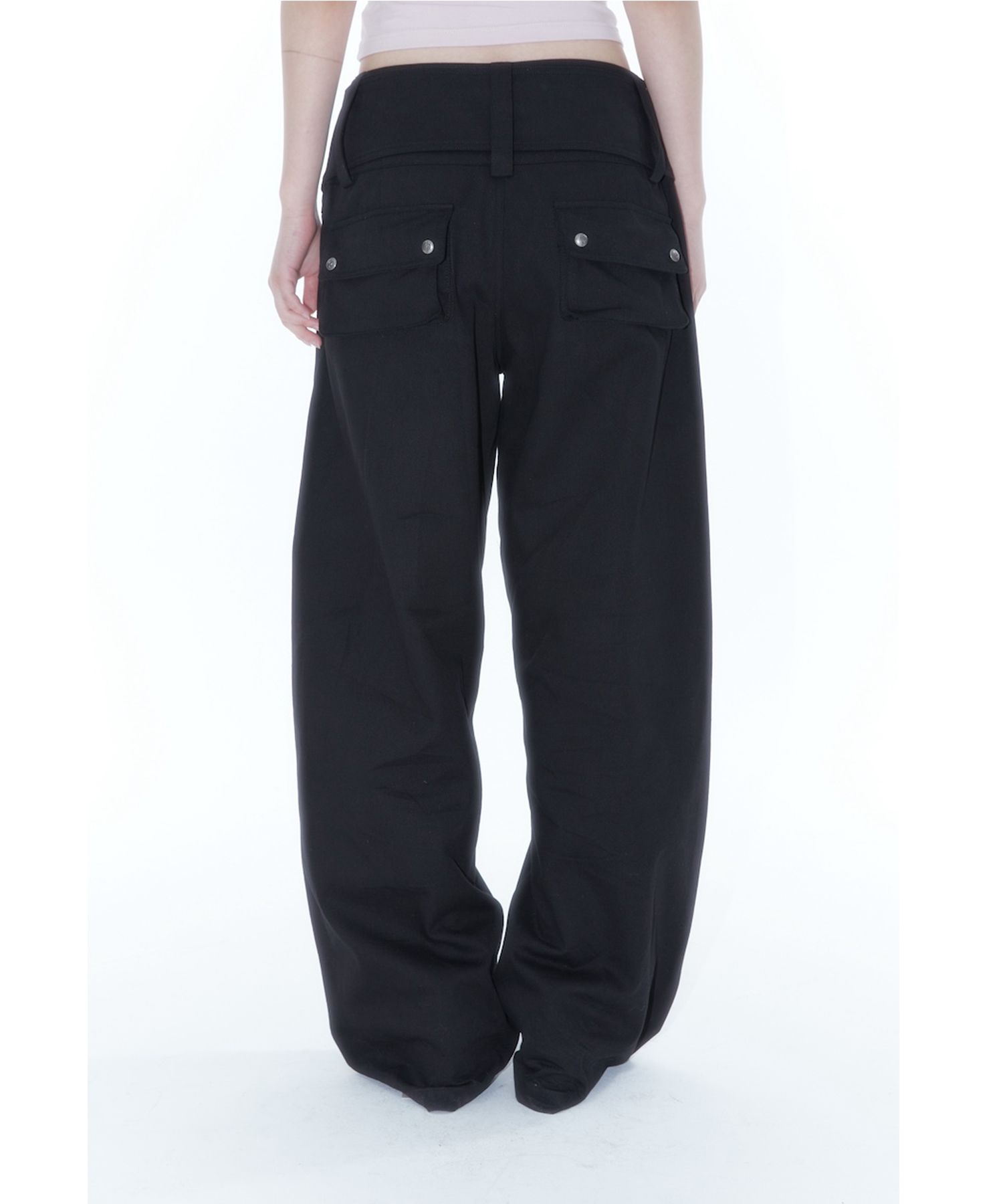 【Kashiko】Belt Rivet Oval Pants 3Colors MUSINSA | KASHIKO Belt Rivet Oval Pants Black