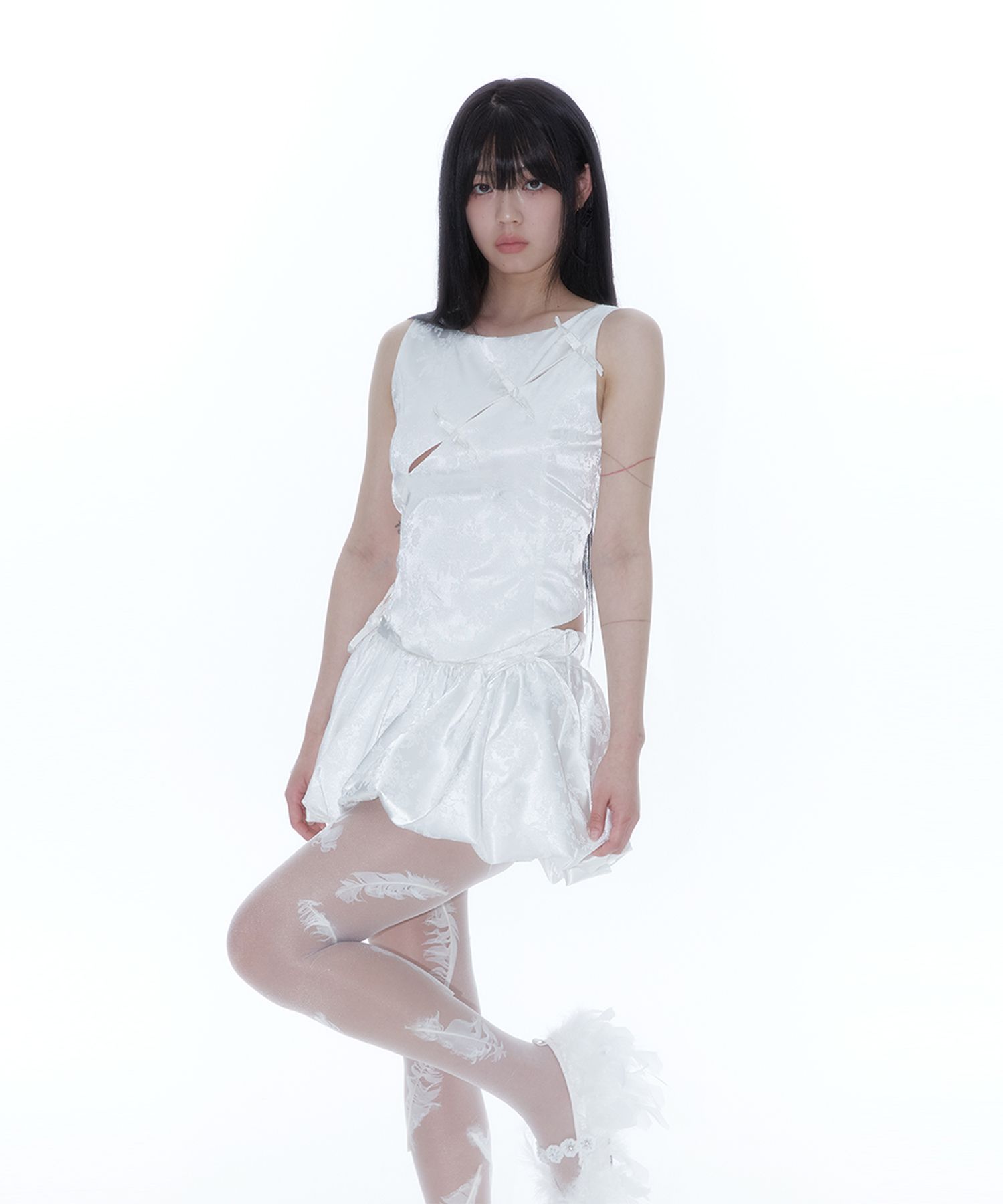 [Kashiko] ★ Fairy Ribbon Bubble Skirt KASHIKO] Fairy Ribbon Bubble Skirt Checked – SellerWork