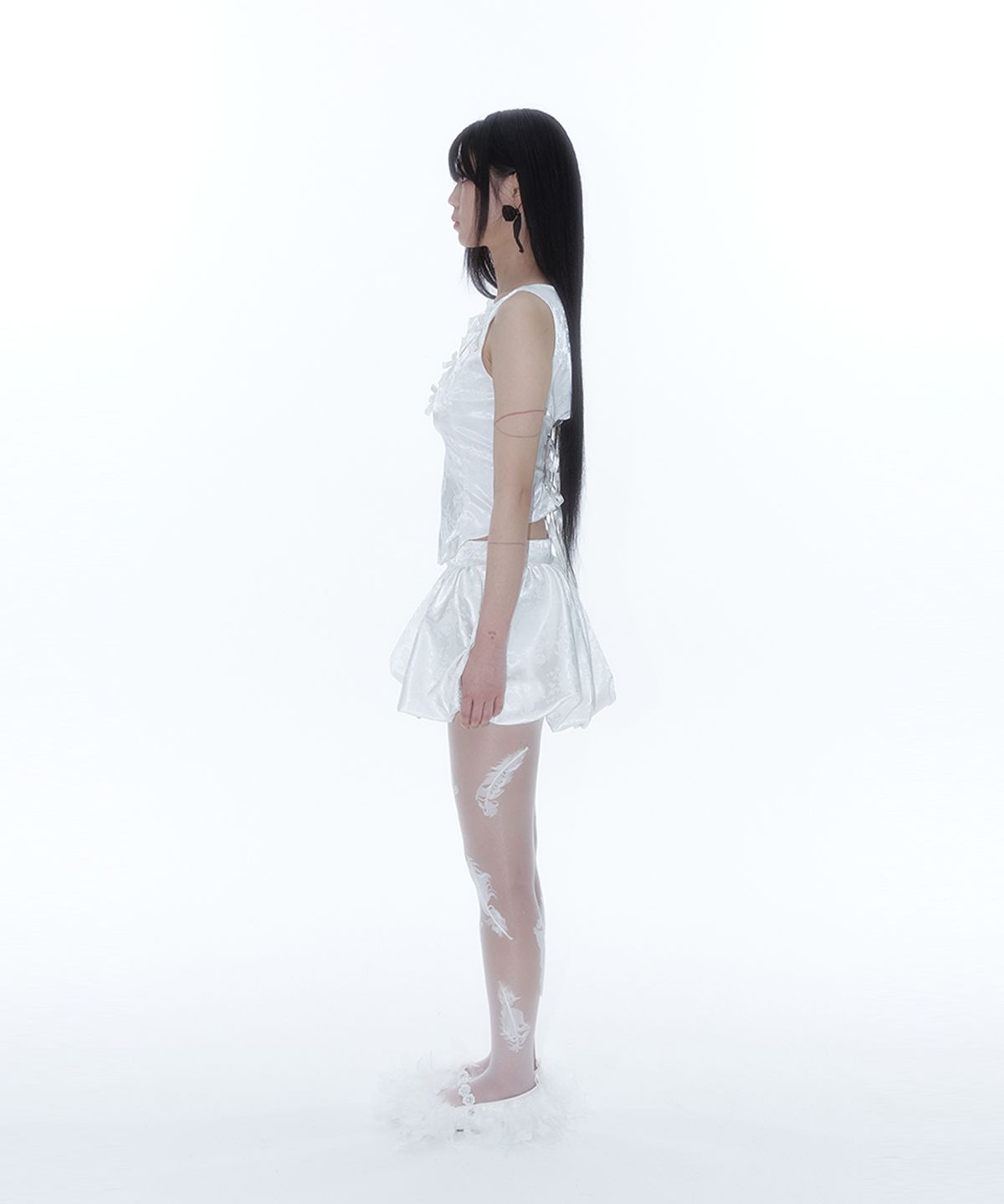 카시코(KASHIKO) Fairy Ribbon Bubble Skirt White