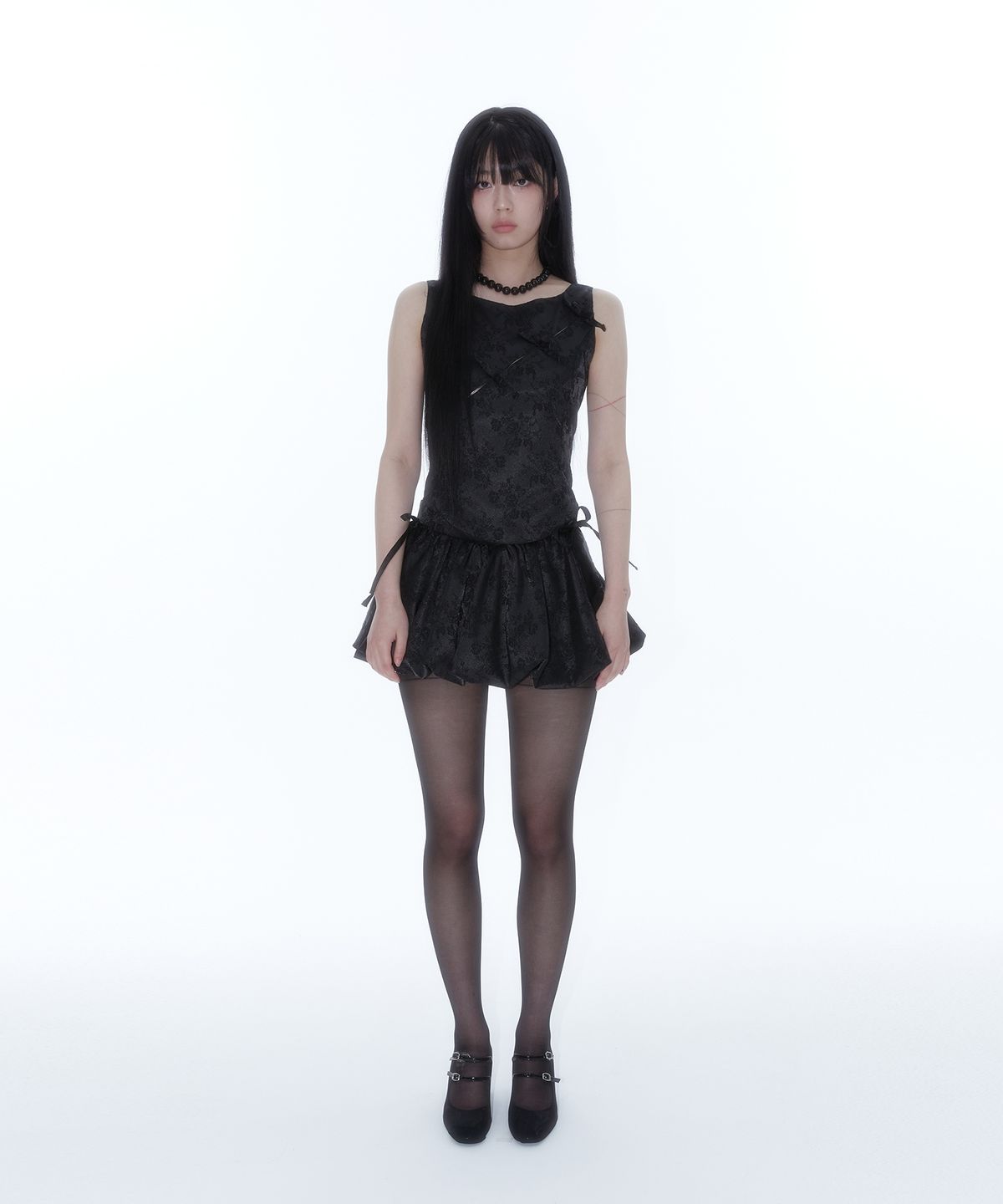 카시코(KASHIKO) Fairy Ribbon Bubble Skirt Black