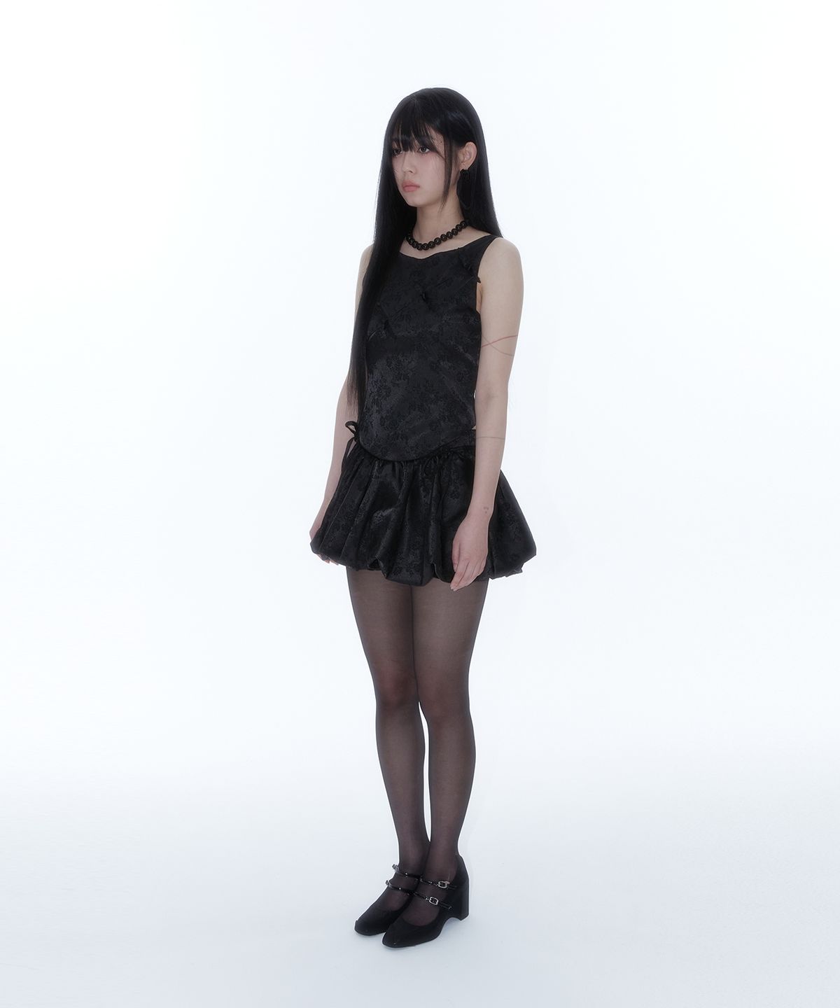 카시코(KASHIKO) Fairy Ribbon Bubble Skirt Black