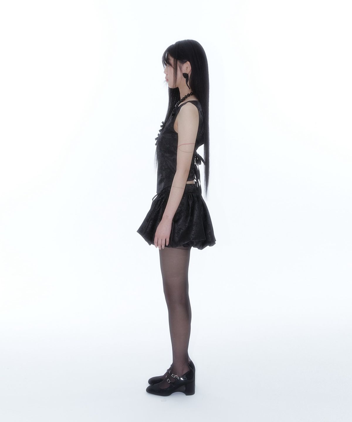 카시코(KASHIKO) Fairy Ribbon Bubble Skirt Black