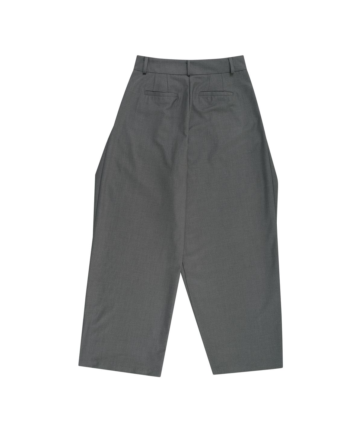 카시코(KASHIKO) Pintuck Asymmetric Trousers Gray