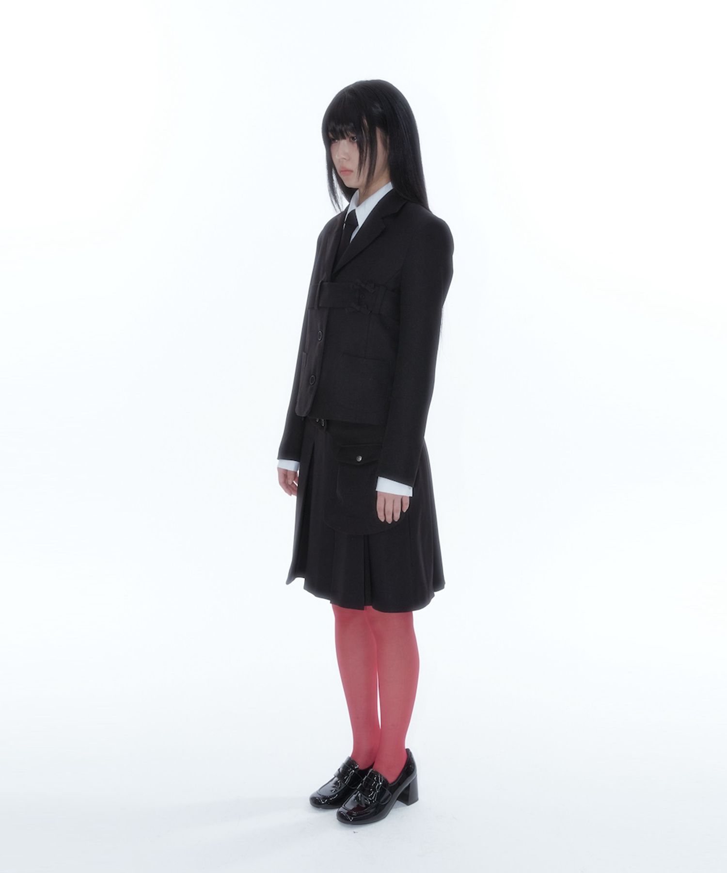 [Kashiko] Ribbon Preppy Pleated Skirt /追跡付 MUSINSA | KASHIKO Ribbon Preppy Pleated Skirt Charcoal