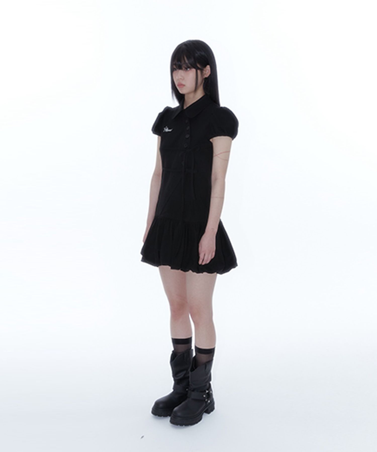 ●Kashiko●25SS Puff Preppy Mini Dress ◆送料・関税込◆ MUSINSA | KASHIKO Puff Preppy Mini Dress Black