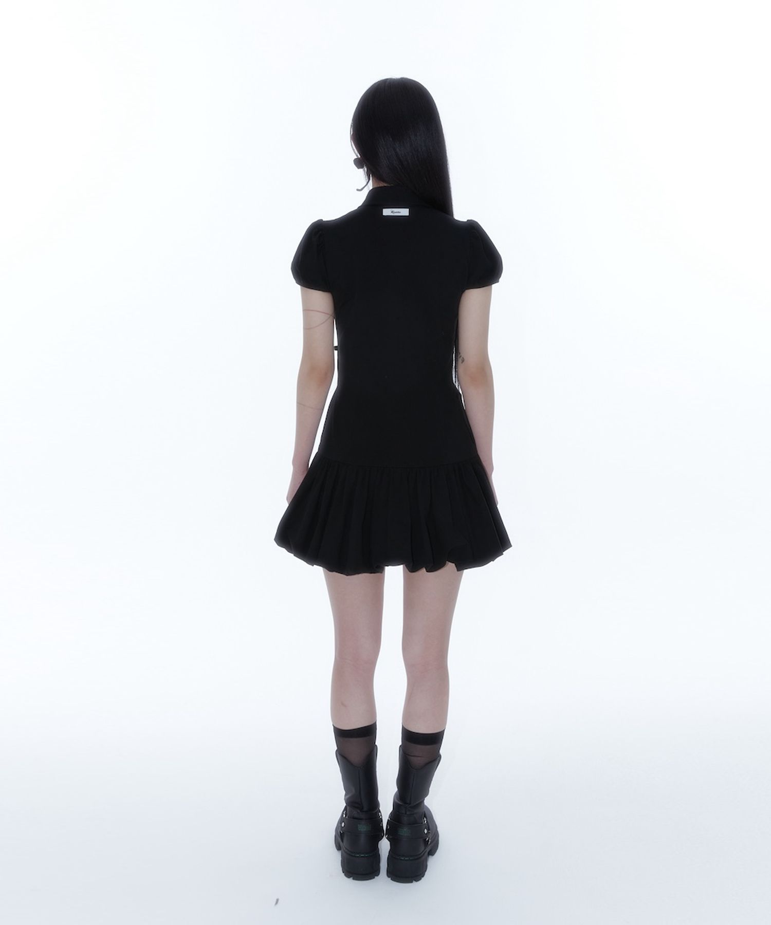 【Kashiko】25ss Puff Preppy Mini Dress MUSINSA | KASHIKO Puff Preppy Mini Dress Black