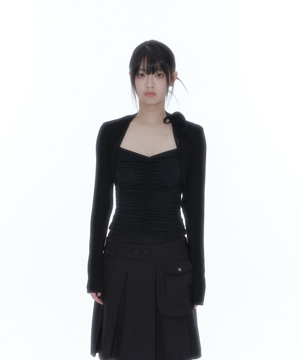카시코(KASHIKO) Rose Bolero Cardigan Black