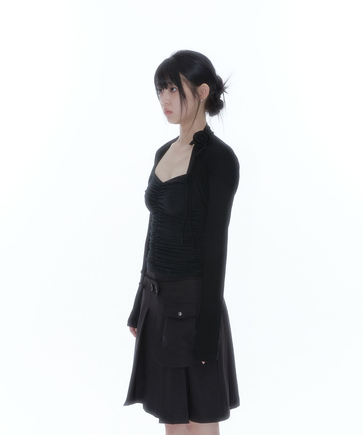 카시코(KASHIKO) Rose Bolero Cardigan Black