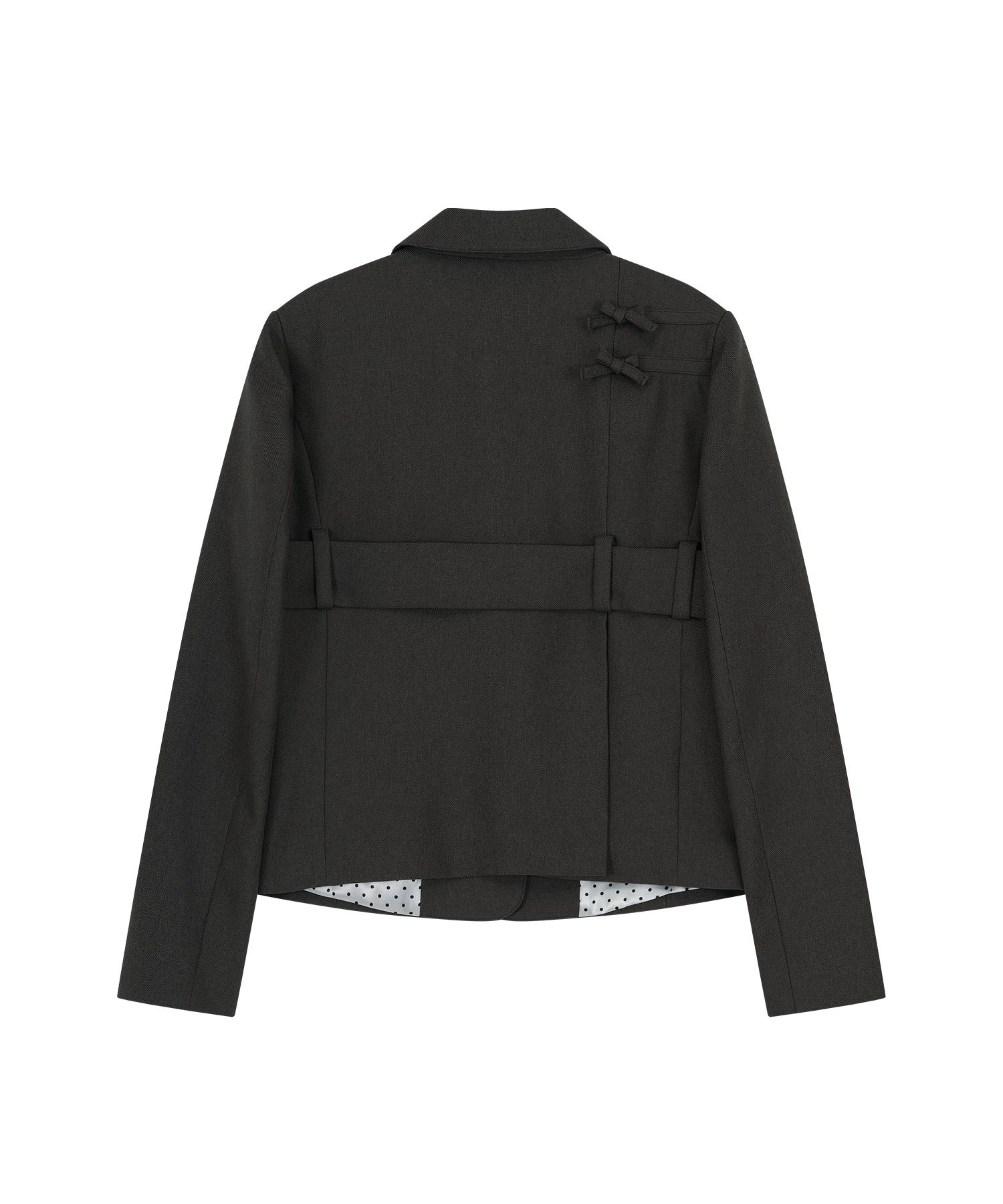 ★2025SS新作★KASHIKO★Ribbon Belted Preppy Jacket MUSINSA | KASHIKO Ribbon Belted Preppy Jacket Charcoal