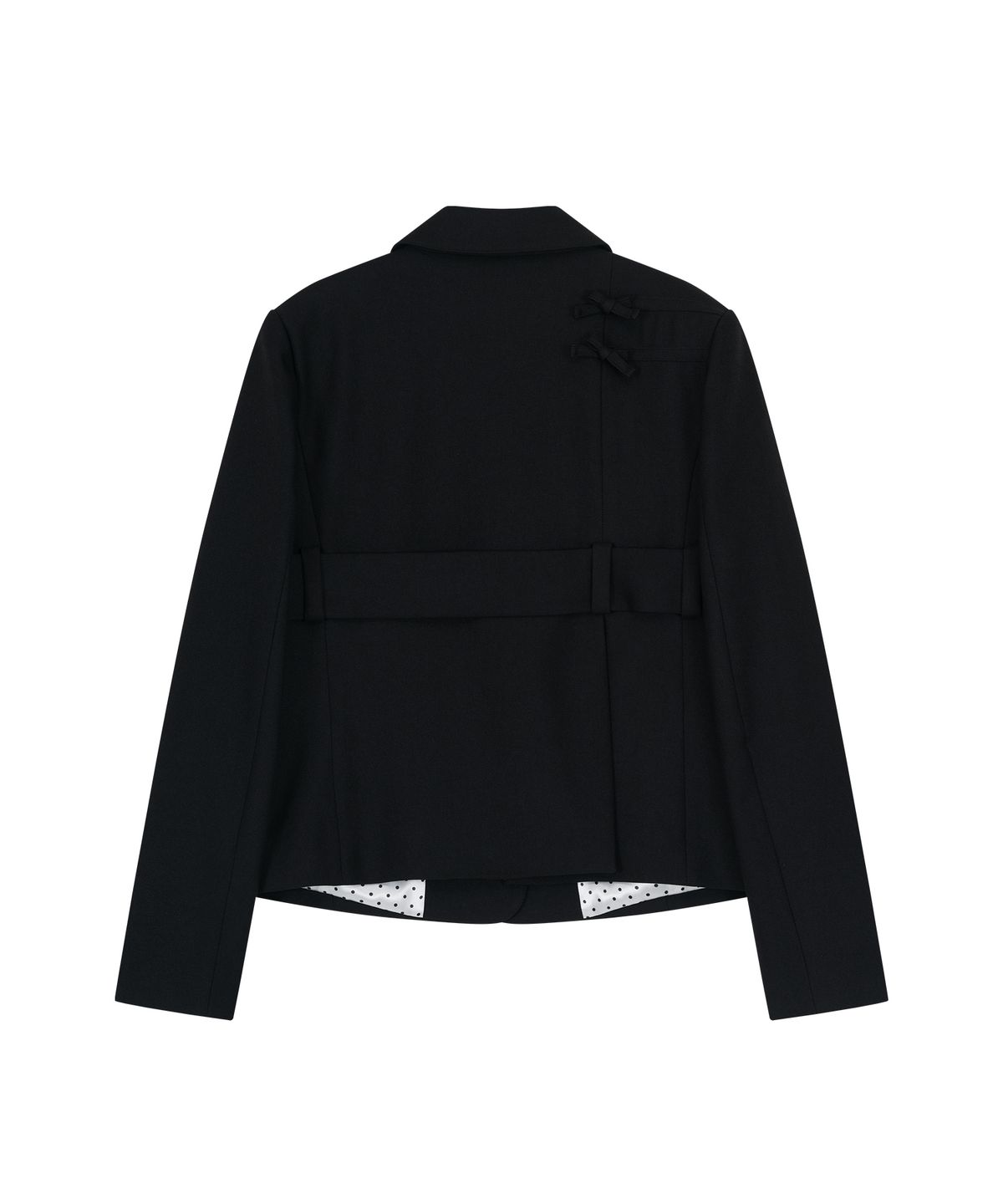 카시코(KASHIKO) Ribbon Belted Preppy Jacket Black