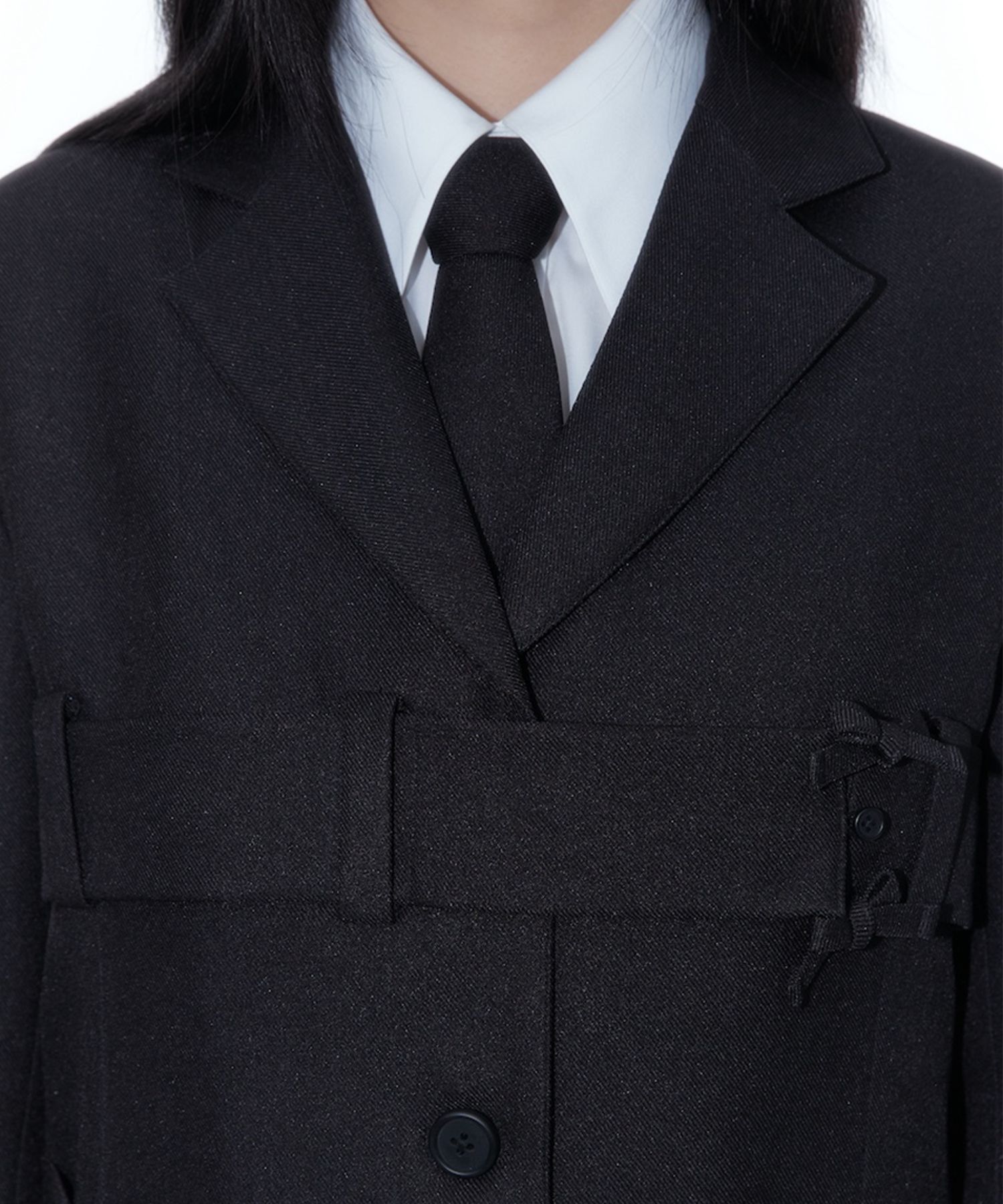 [Kashiko] ★ Ribbon Belted Preppy Jacket MUSINSA | KASHIKO Ribbon Belted Preppy Jacket Black