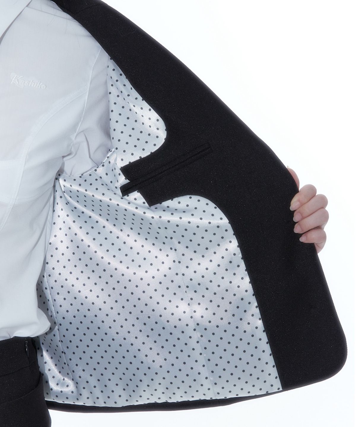 카시코(KASHIKO) Ribbon Belted Preppy Jacket Black