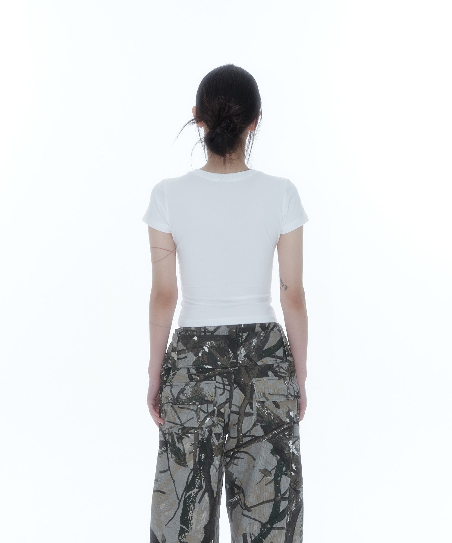 MUSINSA | KASHIKO Flower Heart Baby Tee White