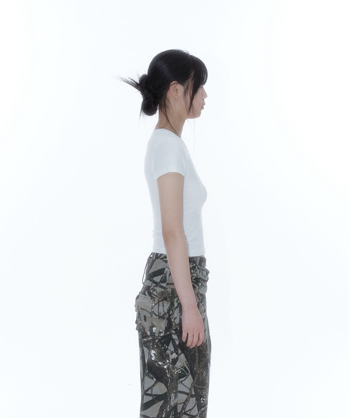카시코(KASHIKO) Flower Heart Baby Tee White