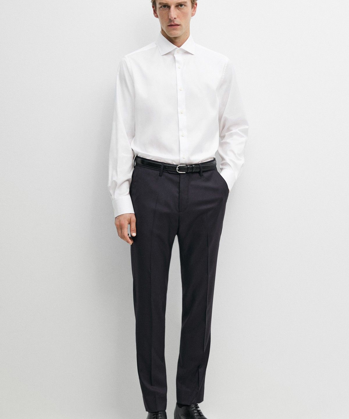 마시모두띠(MASSIMO DUTTI) 레귤러 핏 100% 코튼 셔츠