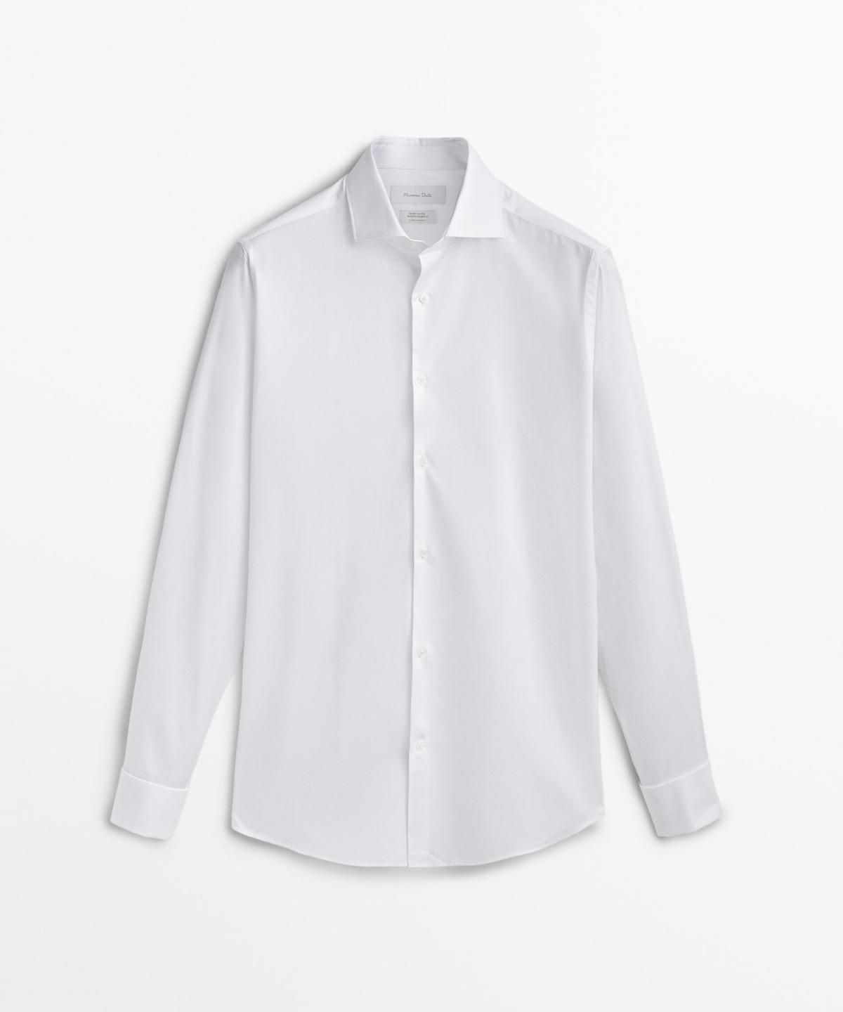 마시모두띠(MASSIMO DUTTI) 슬림핏 코튼 셔츠 더블 커프스 디테일