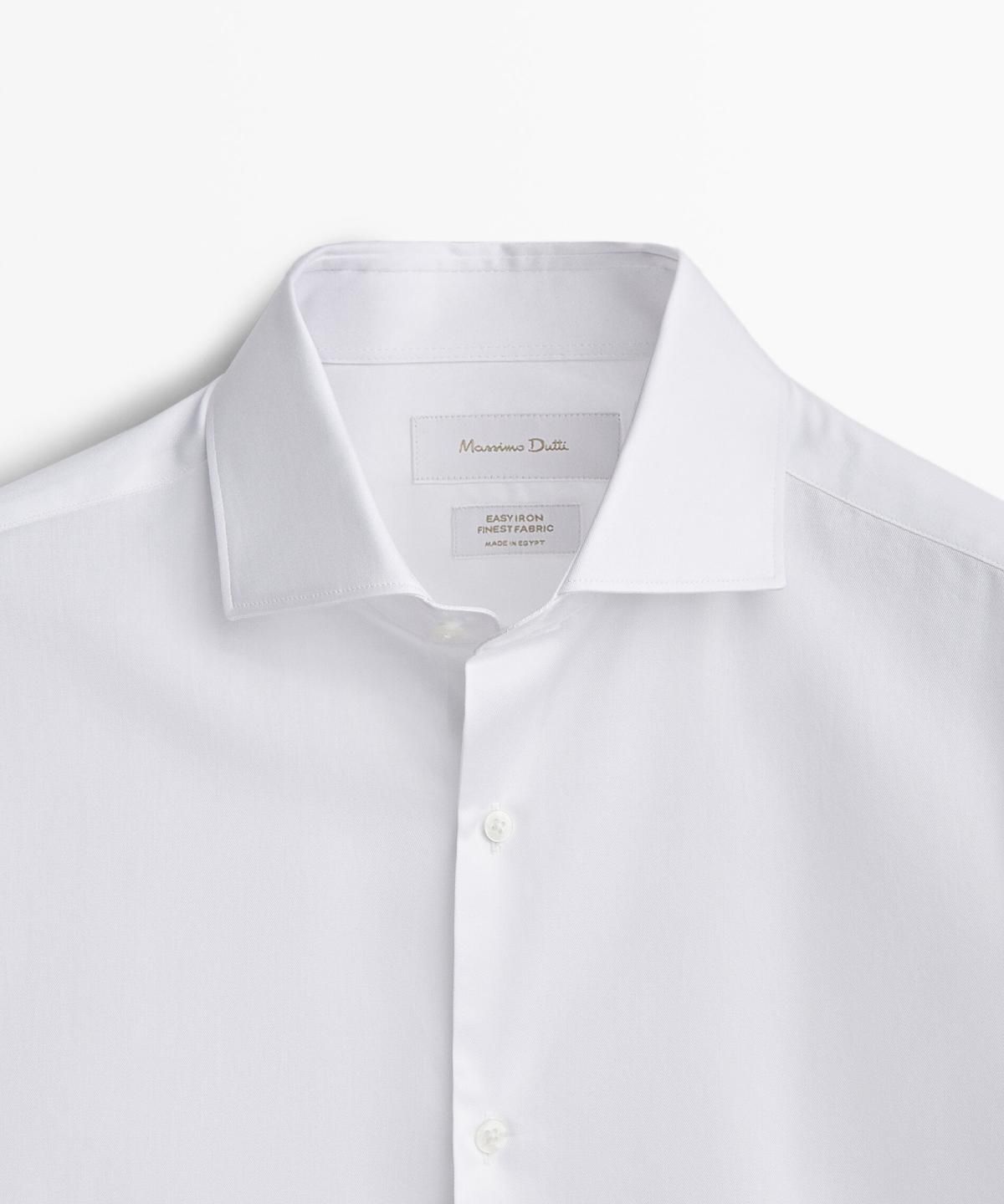 마시모두띠(MASSIMO DUTTI) 슬림핏 코튼 셔츠 더블 커프스 디테일