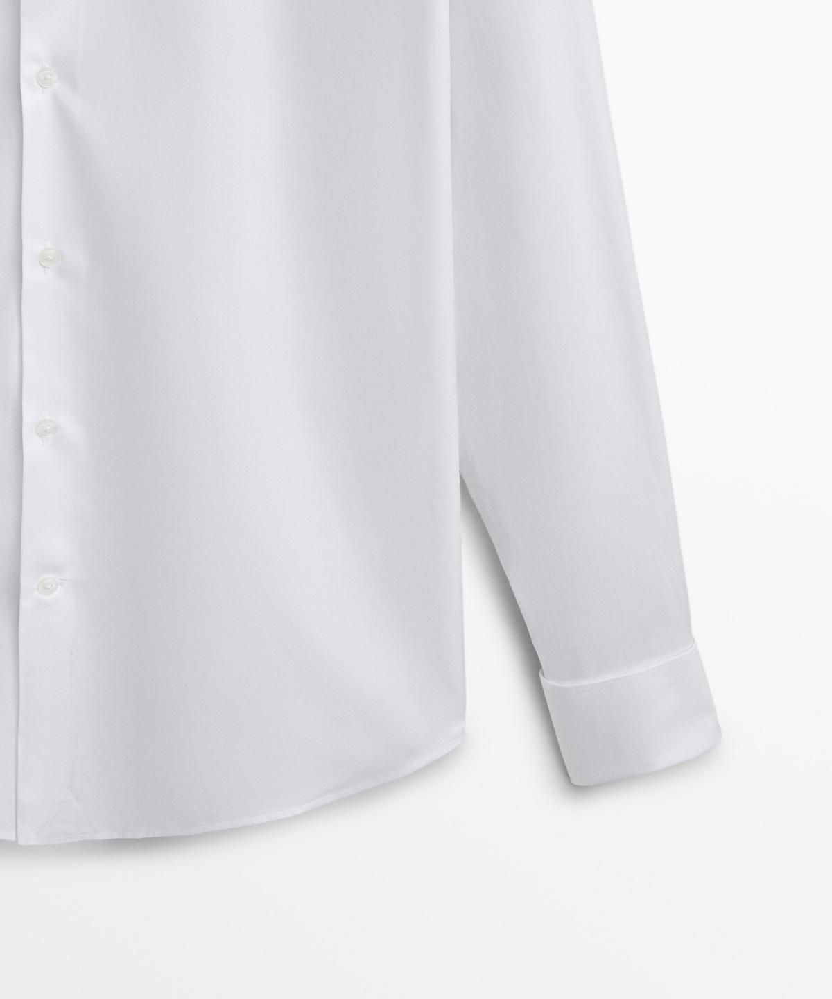 마시모두띠(MASSIMO DUTTI) 슬림핏 코튼 셔츠 더블 커프스 디테일