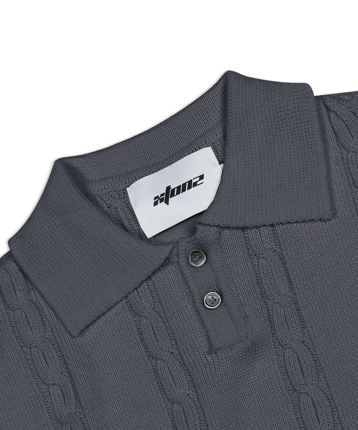 엑스톤즈(XTONZ) XTK016 대퍼딜 꽈배기 니트 (CHARCOAL)