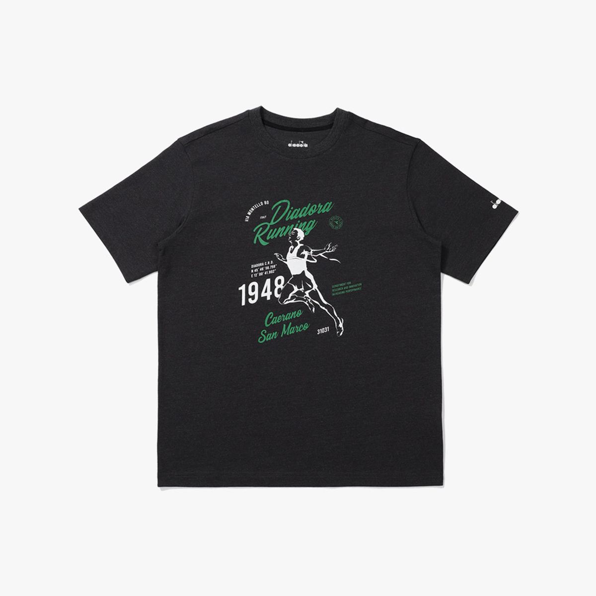 디아도라(diadora) 빈티지 그래픽 코튼폴리 반팔 티셔츠 BLACK