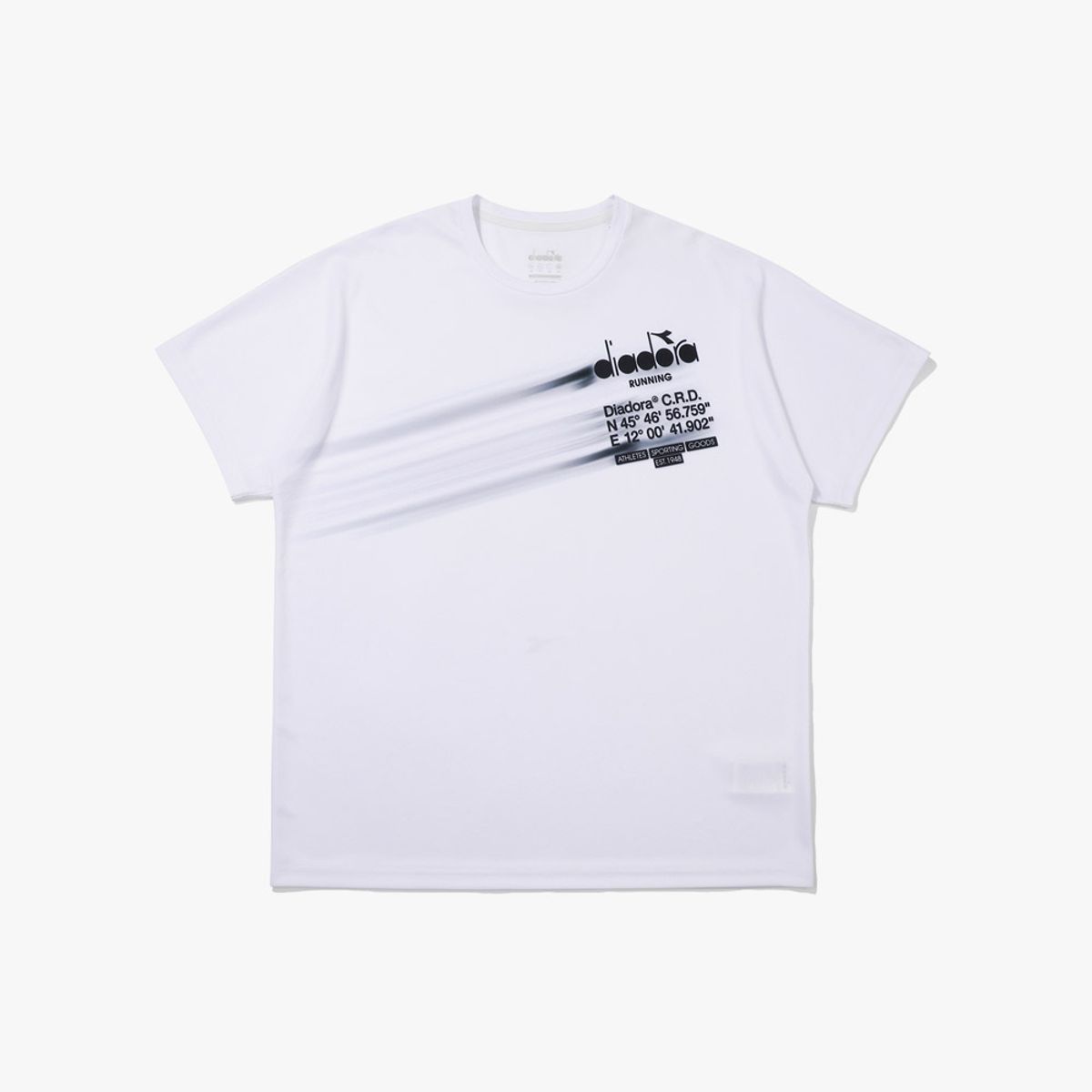 디아도라(diadora) 러닝 그래픽 메쉬 반팔 티셔츠 WHITE