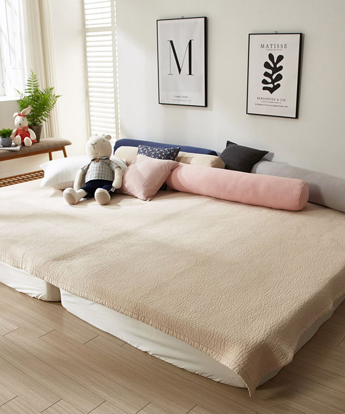 샤이닝홈(SHININGHOME) 샤르르 포레 오가닉 60수 피그먼트 워싱 침대패드 7size 3컬러