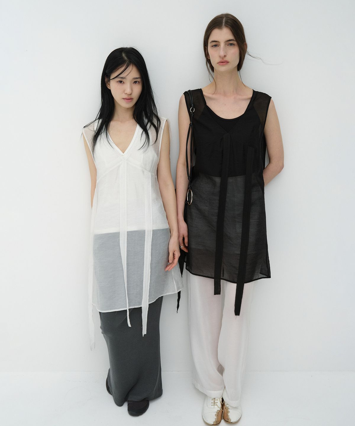 로우타이드(LOW TIDE) SHEER LAYERED DRESS [BLACK]