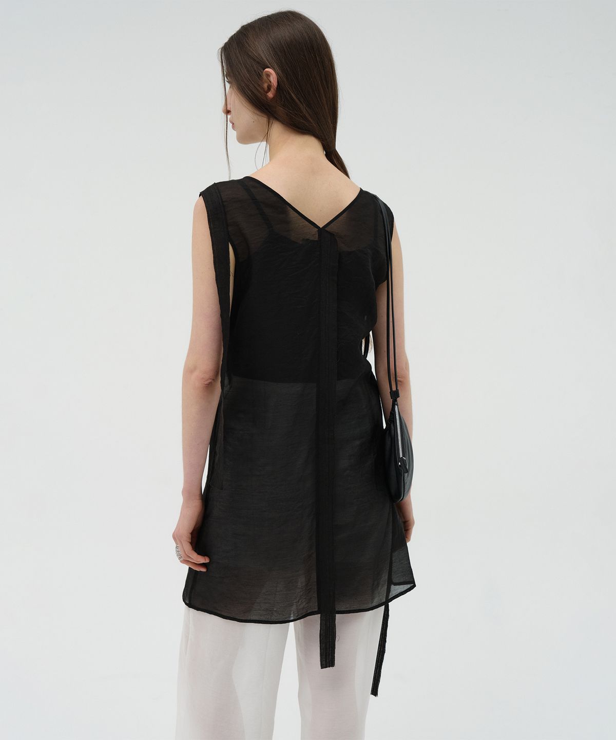 로우타이드(LOW TIDE) SHEER LAYERED DRESS [BLACK]