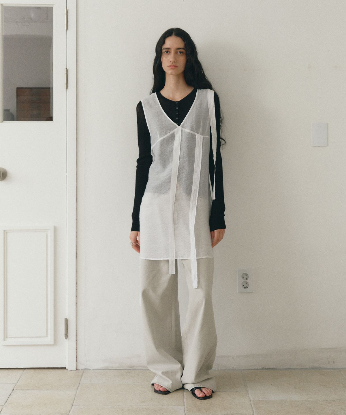 로우타이드(LOW TIDE) SHEER LAYERED DRESS [WHITE]